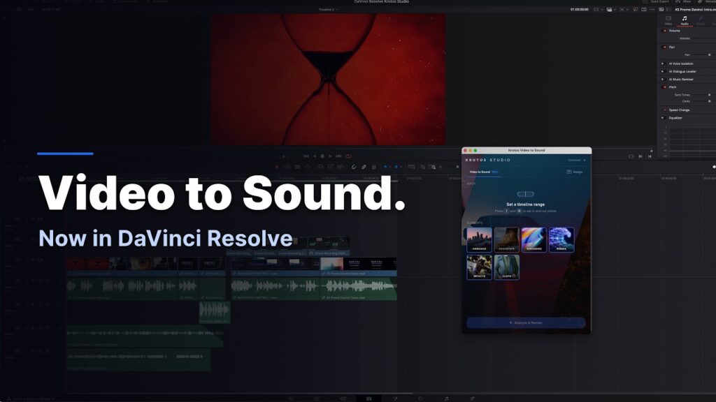 Krotos Video to Sound Plugin for DaVinci Resolve
