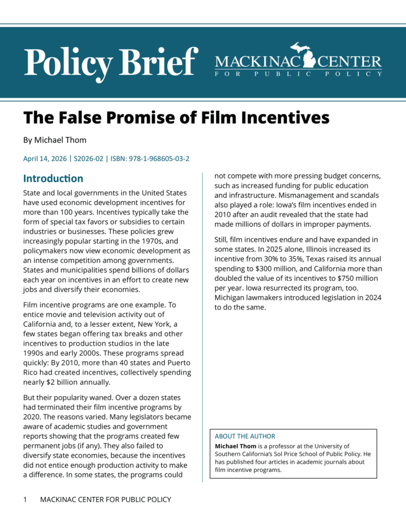 The False Promise of Film Incentives
