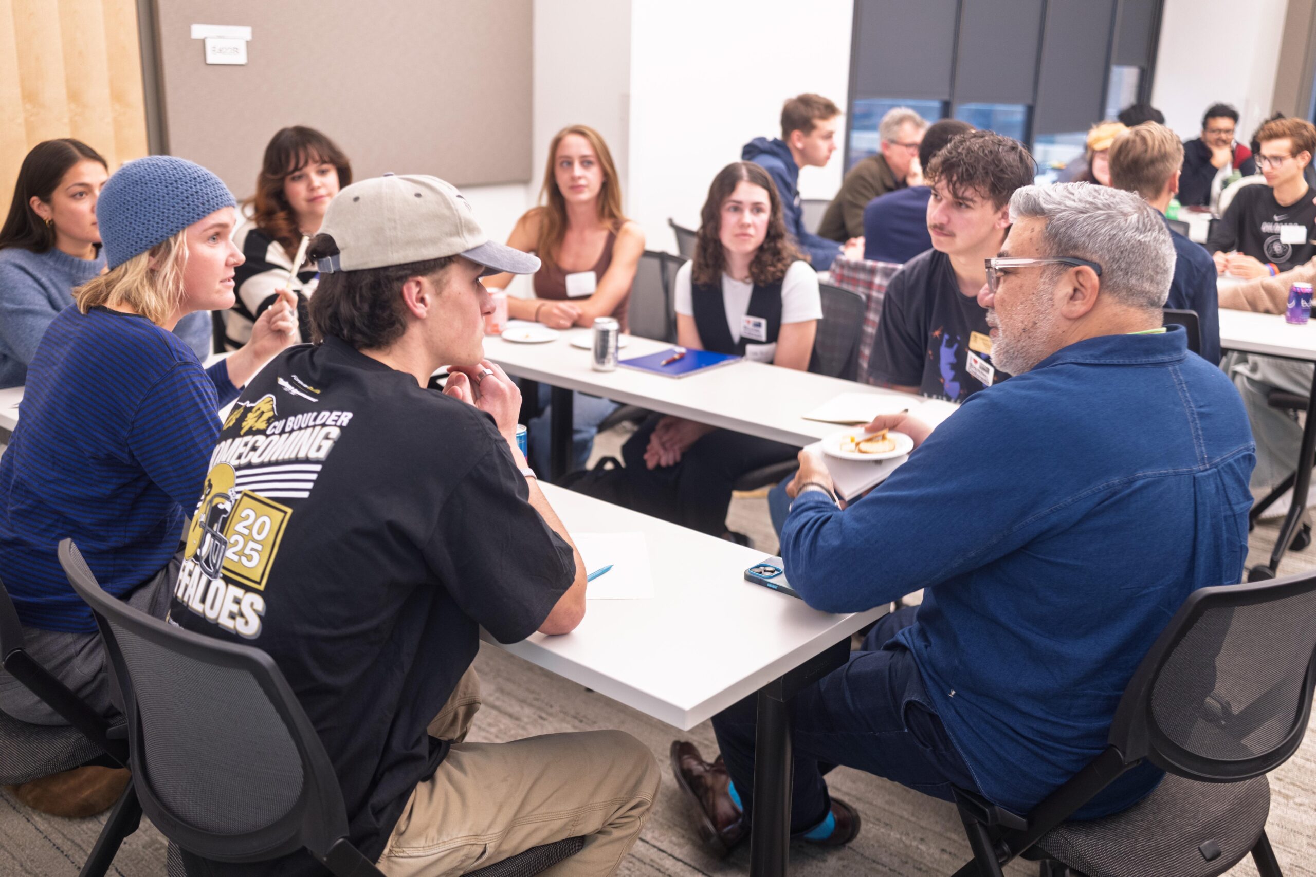 Eugene Hernandez, director of the Sundance Film Festival, meets CU Boulder students