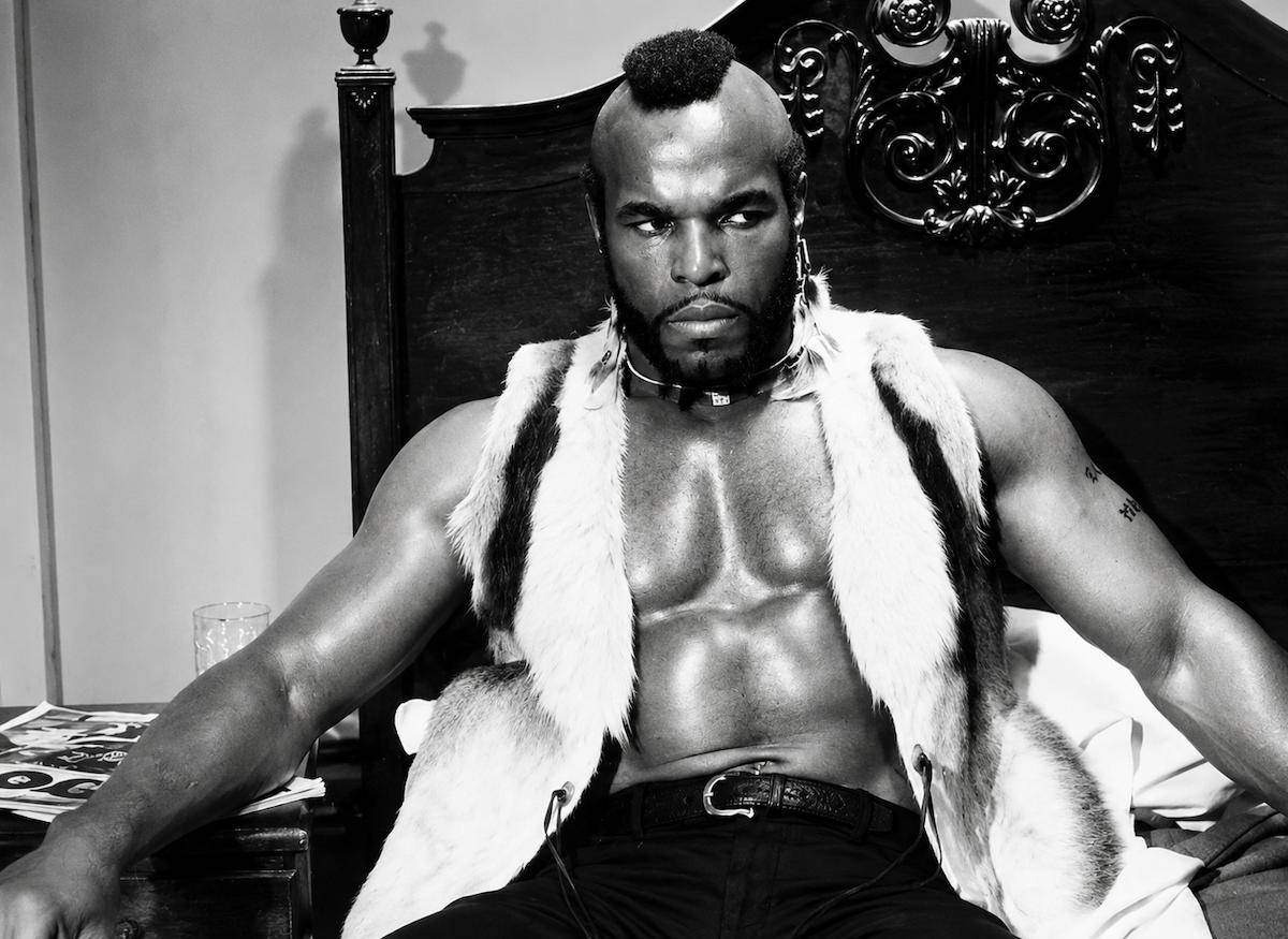 Mr. T laying in bed for a scene in Rocky III -