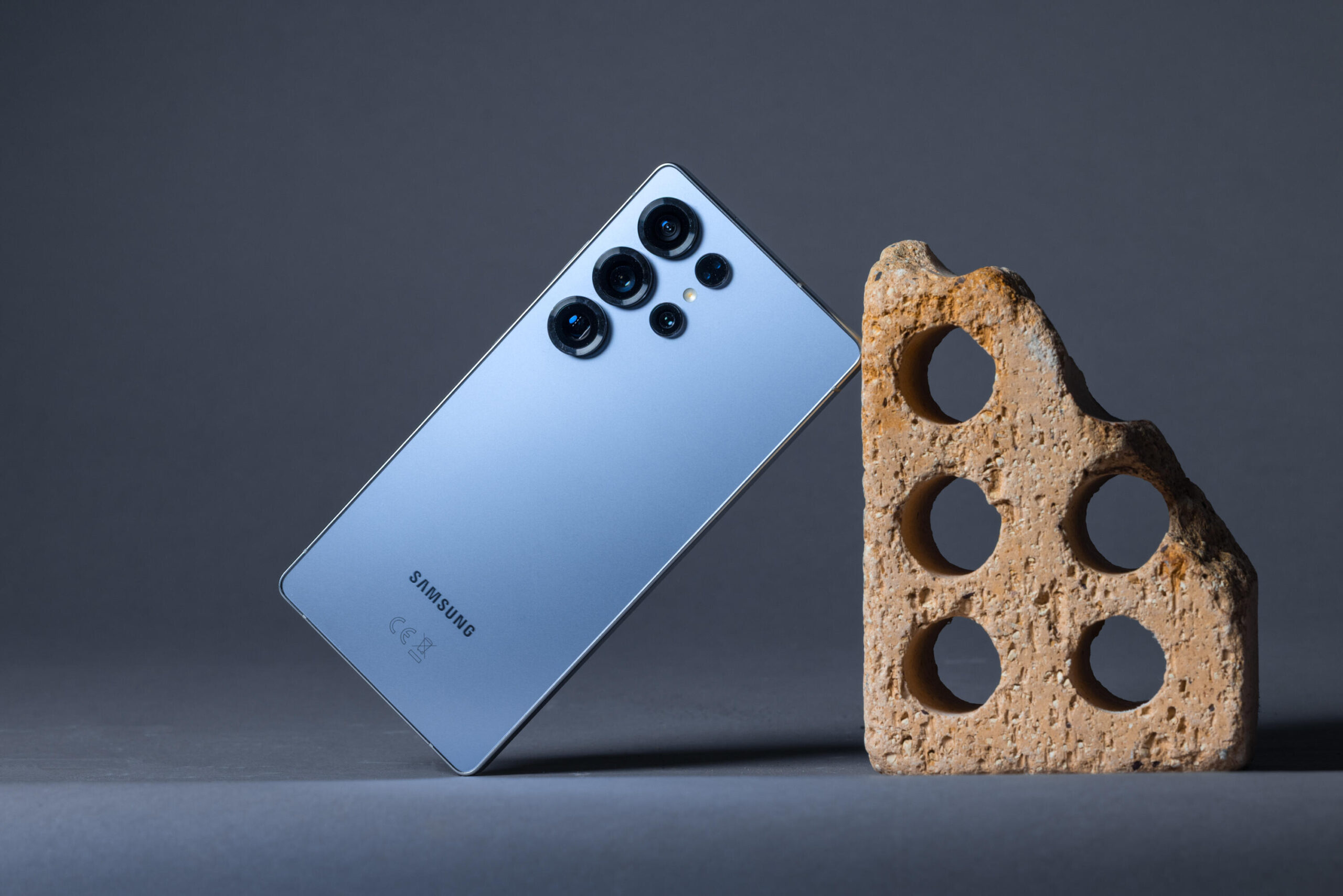 Image of a blue Samsung phone