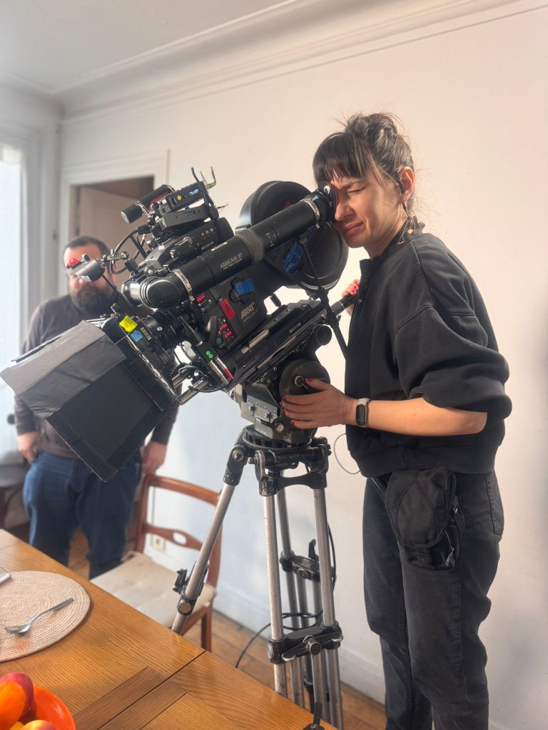 Diana Vidrașcu la filmări/ foto: arhiva personală