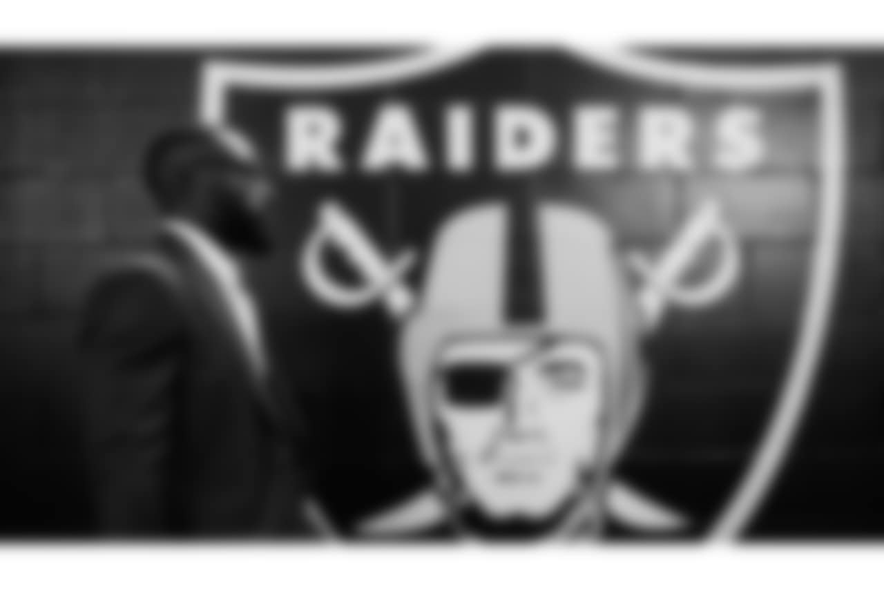 Las Vegas Raiders wide receiver Dareke Young (81) arrives to the regular season home game against the Miami Dolphins at Allegiant Stadium.