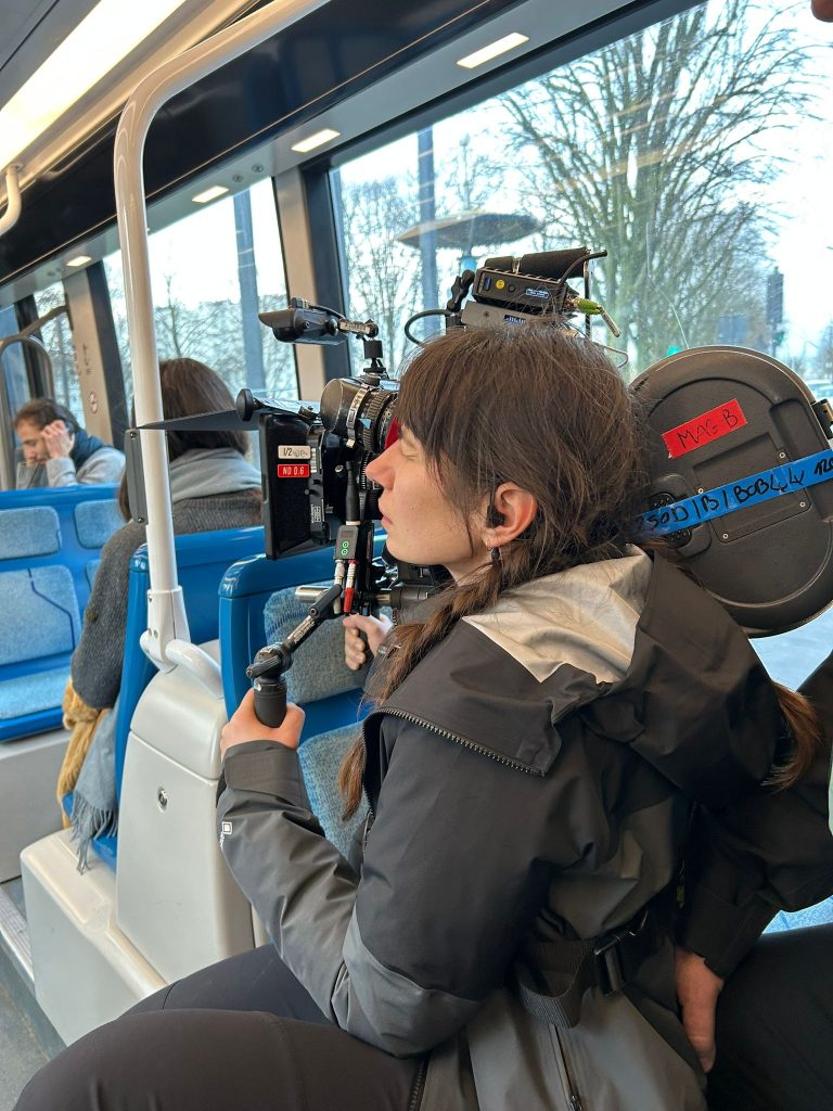 Diana Vidrașcu la filmări/ foto: arhiva personală